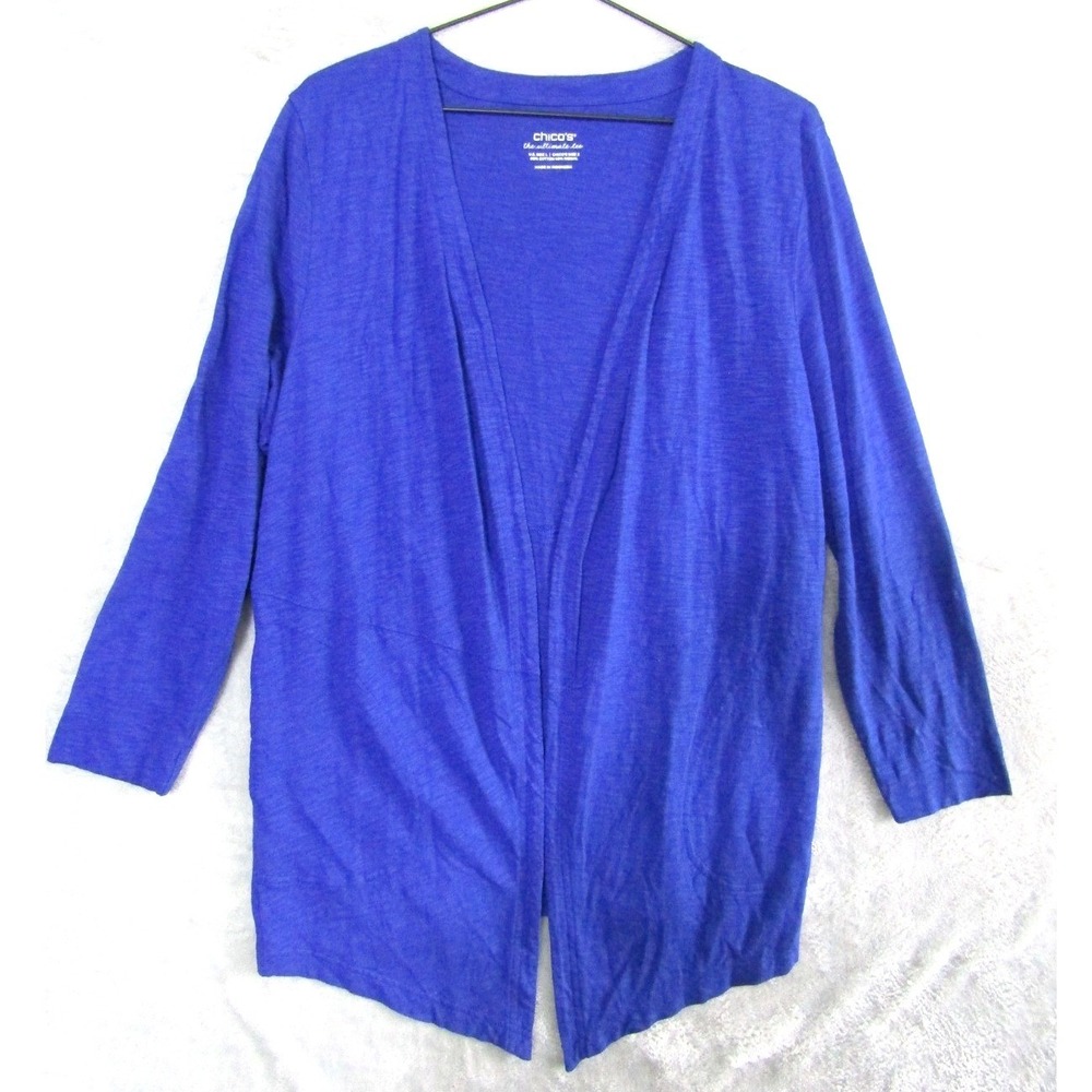 Chicos The Ultimate Tee Royal Blue Cardigan Sweater